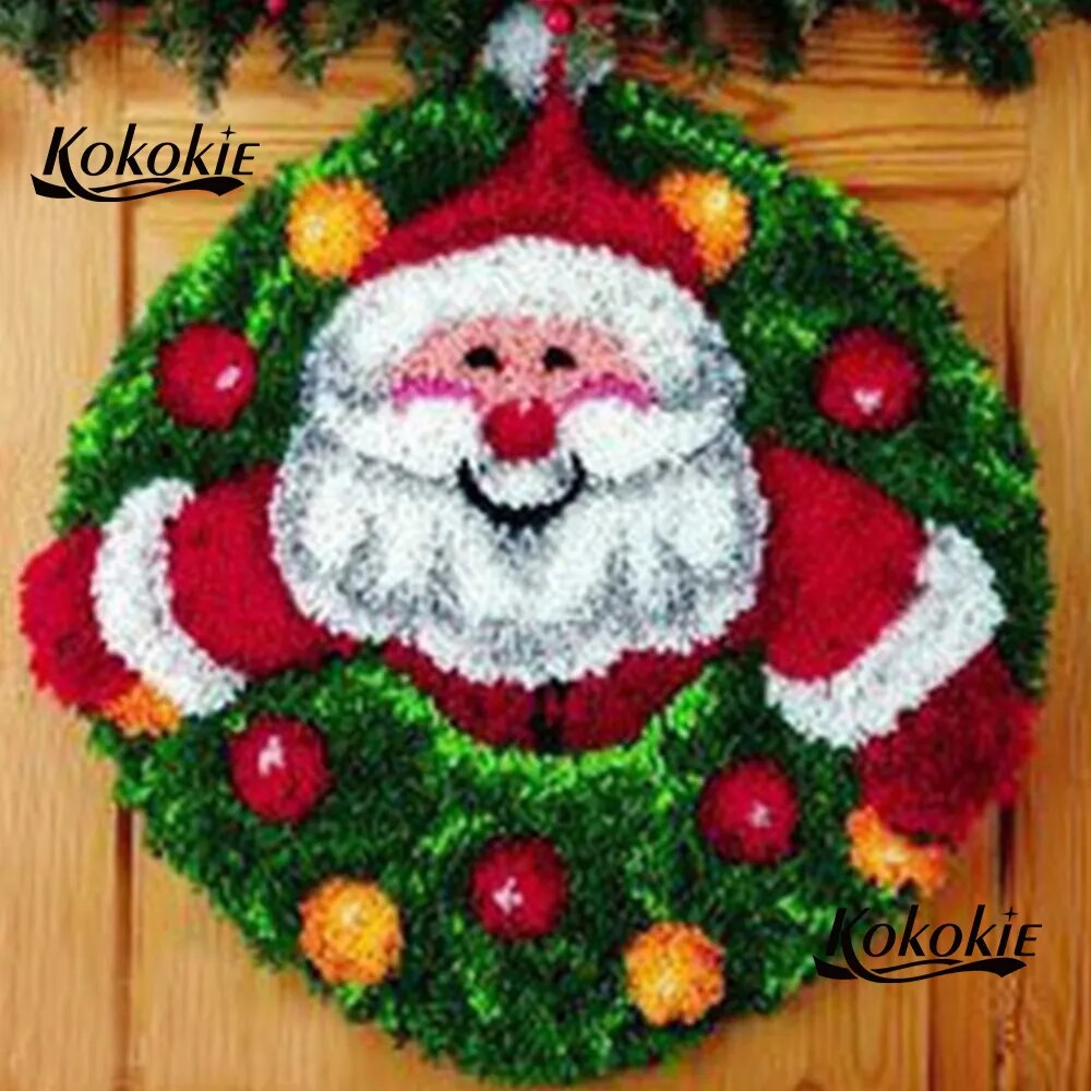 diy tapijt latch hook kits rug printed canvas diy Christmas santa