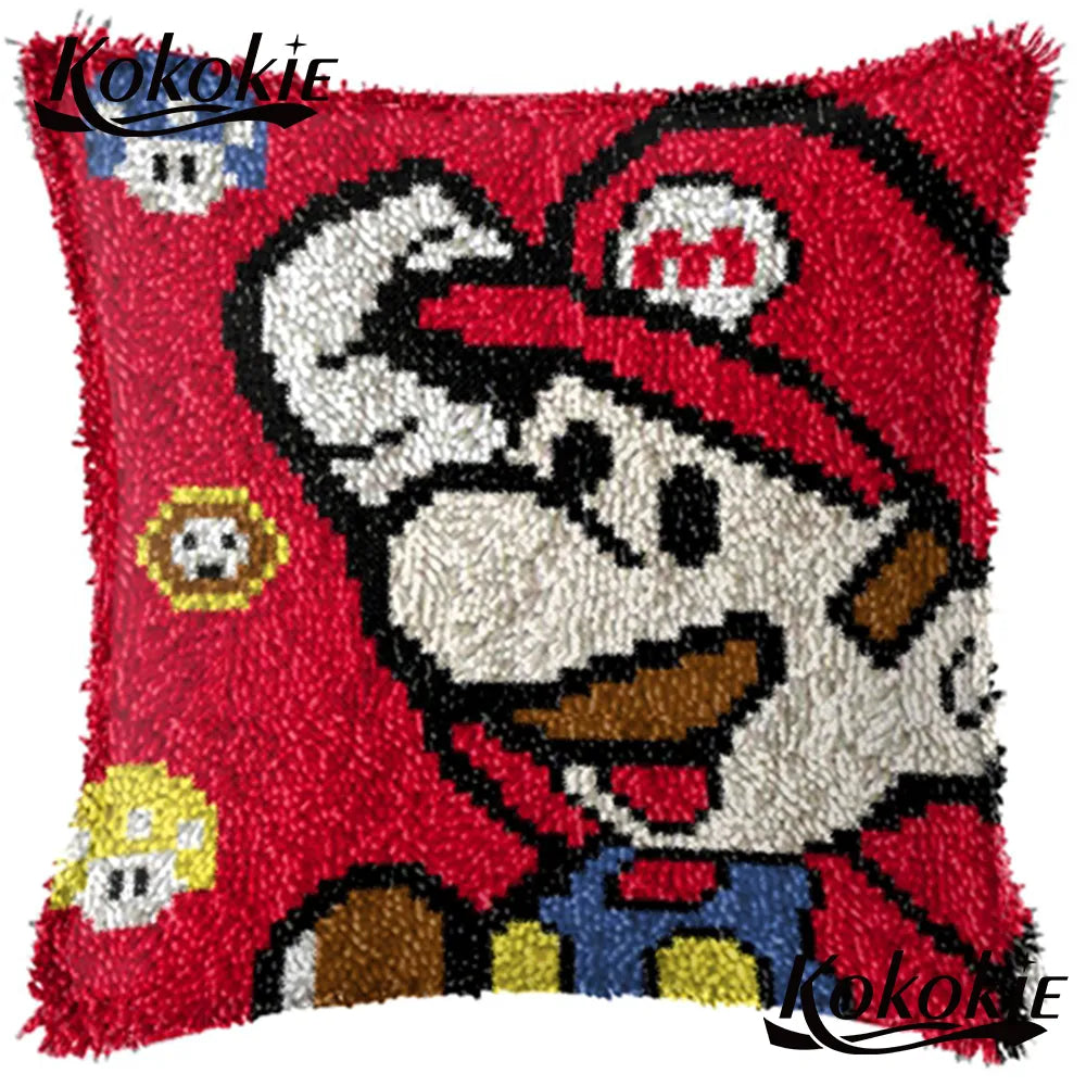 latch hook rug pillow kits cartoon counted cross stitch kits for