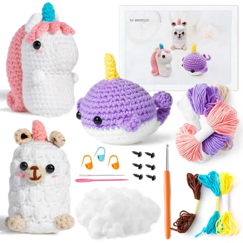  Animal Crochet Kit for Beginners, Crochet Starter Set