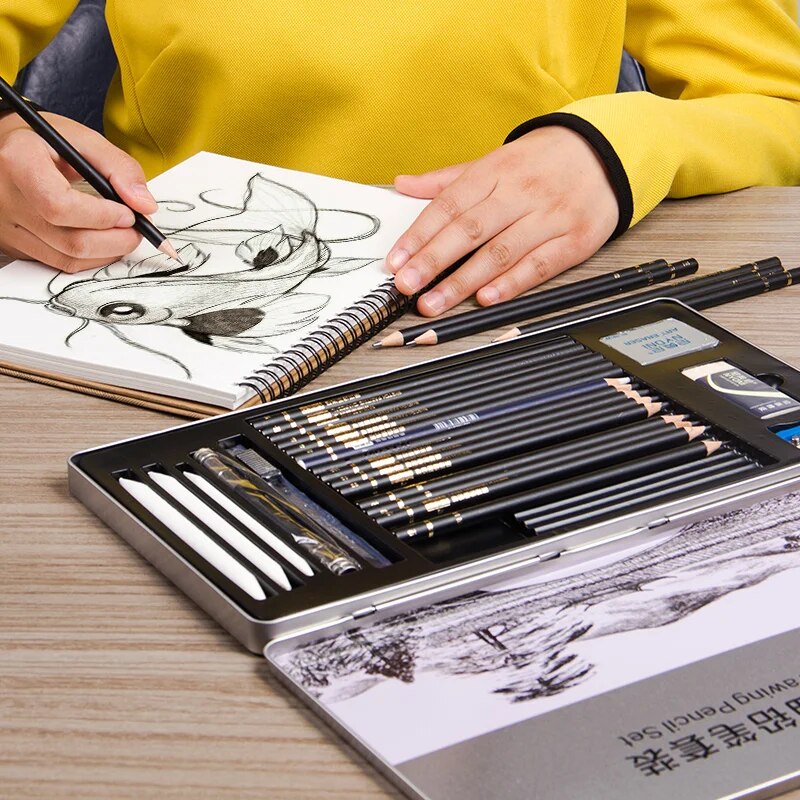 Sketch Pencil Set Professional Sketching Charcoal Drawing Kit Wood Pencils  Set For Painter School Students Art Supplies 201214 From Bai09, $24.69
