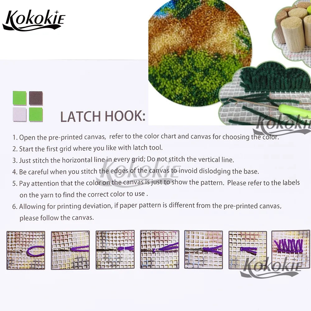 Cartoon Latch-Hook-Kit Handcraft DIY Segment Embroidery Latch Hook