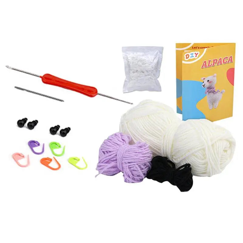 Beginner Crochet Kit for Kids Animals Cotton Crochet Starter Kit